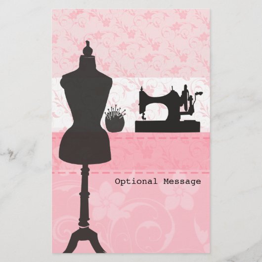 Floral Seamstress Mode Dress Form Mannequin Flyer (Achterkant)