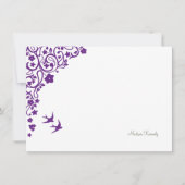 Floral Secret Garden Sage Stripe Script Name Notitiekaartje (Voorkant)