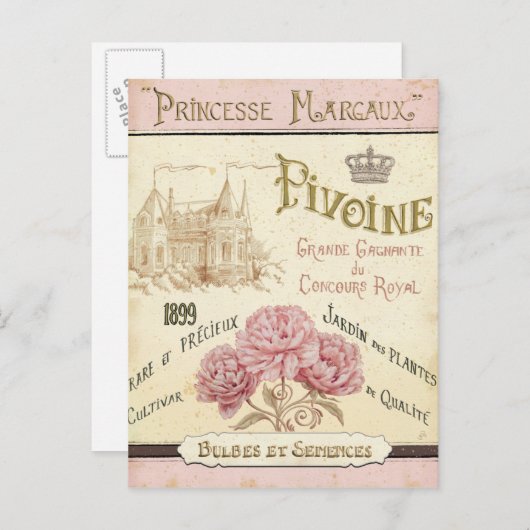 Floral Seed Packet Briefkaart (Voorkant / Achterkant)