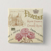 Floral Seed Packet Vierkante Button 5,1 Cm (Voorkant)