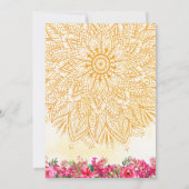 Floral Seemantham Godh Barai Indian Baby shower Kaart (Achterkant)