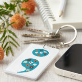 Floral Semicolon Blijf Dubbelzijdig Sleutelhanger (Voorkant Rechts)