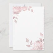 Floral sequeit roos gouden jurk Quinceañera Invit Kaart (Achterkant)