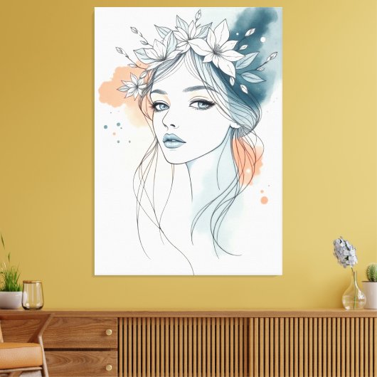 Floral Serenity Canvas Afdruk (Insitu (Woonkamer))