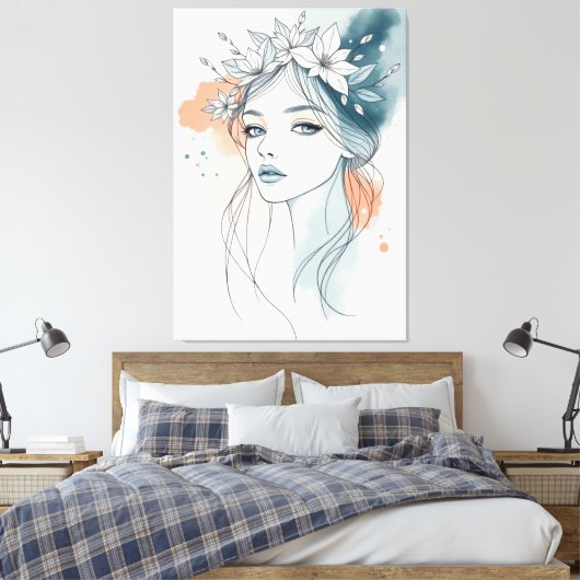 Floral Serenity Canvas Afdruk (Insitu (Slaapkamer))