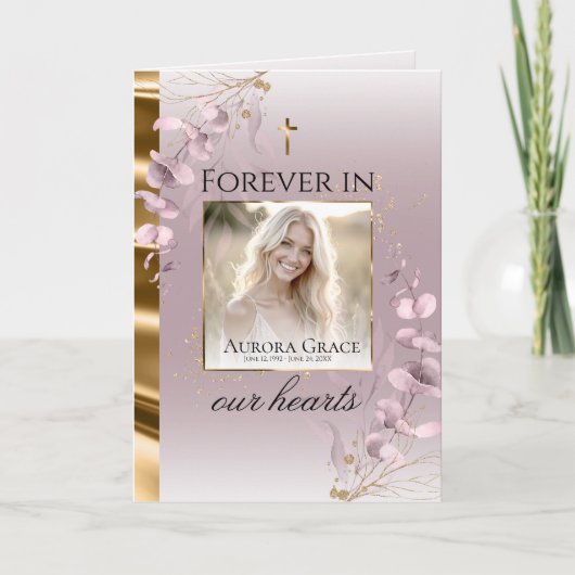 Floral Serenity Funeral Program Kaart (Voorkant)