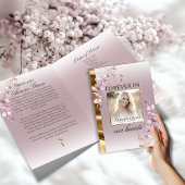 Floral Serenity Funeral Program Kaart