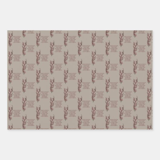 Floral Serenity Prayer Inspirerend Inpakpapier Vel (Voorkant 3)