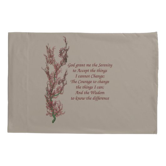 Floral Serenity Prayer Inspirerend Quote Kussensloop (Achterkant)