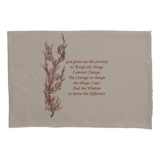 Floral Serenity Prayer Inspirerend Quote Kussensloop (Voorkant)
