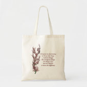 Floral Serenity Prayer Inspirerend Quote Tote Bag (Voorkant)