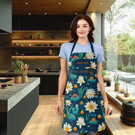 Floral Serenity Zen Keuken - Witte Lotus & Vijver Schort