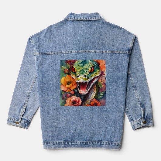 Floral Serpent Denim Jacket – Stijlvol met een Twi (Achterkant)