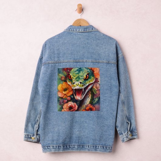 Floral Serpent Denim Jacket – Stijlvol met een Twi (Hangar)