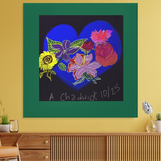 Floral Session Stretched Canvas Print (Insitu (Woonkamer))