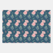 Floral set van 3 inpakpapier vel (Voorkant)