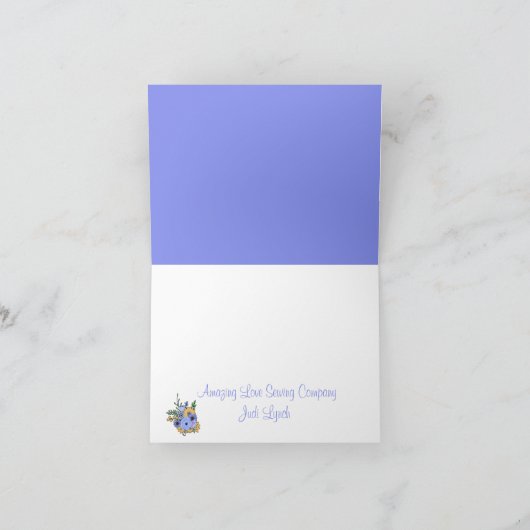 Floral Sewing Machine Dank je Kaart (Binnen)