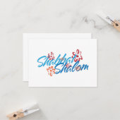 Floral Shabbat Shalom Kaart (Voorkant / Achterkant in situ)