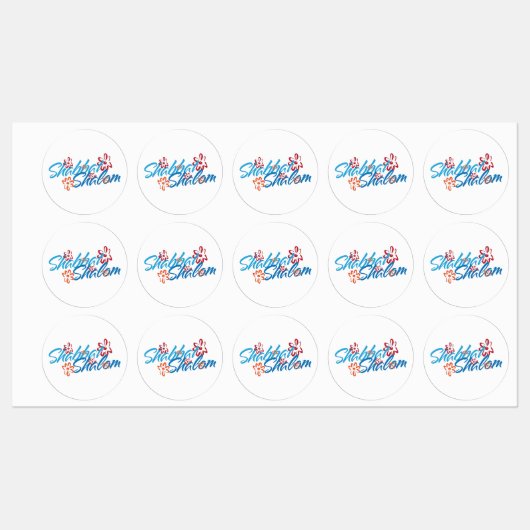 Floral Shabbat Shalom Labels (Vel)