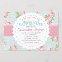 Floral Shabby Chic Baby shower Invitation