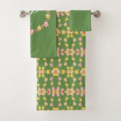  Floral Shabby Chic Bath Towel Set Bad Handdoek (Insitu)