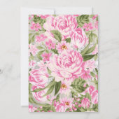 Floral Shabby Chic & Lace Vrijgezellenfeest Invite Kaart (Achterkant)