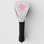 Floral Shabby Chic Tea Cups Monogram Golfheadcover (Voorkant)