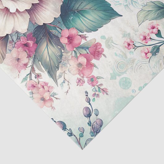  Floral Shabby Chic Verjaardag Tissuepapier (Detail)