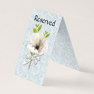 Floral Shabby Reserved Wedding Table Tent Card Kaart