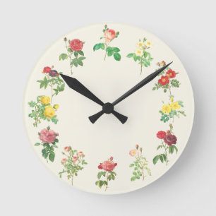 Floral Shabby Rozen Aangepaste kleur Ronde Klok