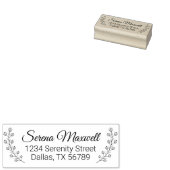 Floral Shaded Branch Wreatadres Rubberstempel (Gestempeld)