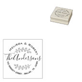 Floral Shaded Branch Wreath Couple Adres Rubberstempel (Gestempeld)