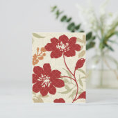Floral Shadows in Red en Oranje Briefkaart (Staand voorkant)