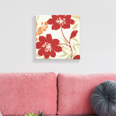 Floral Shadows in Red en Oranje Canvas Afdruk (Insitu (Woonkamer))
