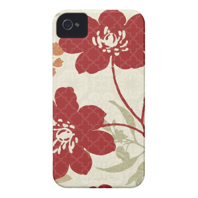 Floral Shadows in Red en Oranje Case-Mate iPhone Case (Achterkant)