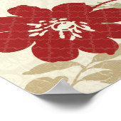 Floral Shadows in Red en Oranje Poster (Hoek)