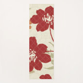 Floral Shadows in Red en Oranje Yogamat (Voorkant)