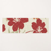 Floral Shadows in Red en Oranje Yogamat (Voorkant (horizontaal))