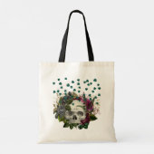 Floral Shamrock Skull Tote Bag (Achterkant)