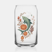 Floral Shark Harmony – Natuur & Ocean Fusion Art Blikvorm Glas (Voorkant)