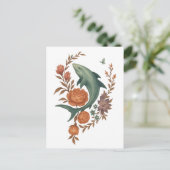 Floral Shark Harmony – Natuur & Ocean Fusion Art Briefkaart (Staand voorkant)