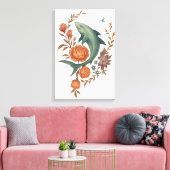 Floral Shark Harmony – Natuur & Ocean Fusion Art Canvas Afdruk (Insitu (Woonkamer))