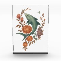 Floral Shark Harmony – Natuur & Ocean Fusion Art