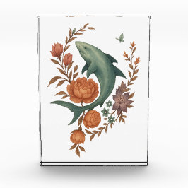 Floral Shark Harmony – Natuur & Ocean Fusion Art Fotoblokken