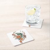 Floral Shark Harmony – Natuur & Ocean Fusion Art Kartonnen Onderzetters (Insitu)