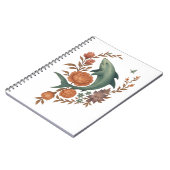 Floral Shark Harmony – Natuur & Ocean Fusion Art Notitieboek (Linkerzijde)