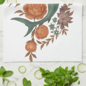 Floral Shark Harmony – Natuur & Ocean Fusion Art Theedoek (Gevouwen)