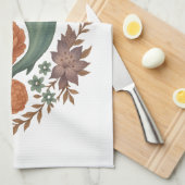 Floral Shark Harmony – Natuur & Ocean Fusion Art Theedoek (Quarter Fold)