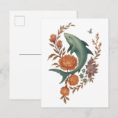 Floral Shark Harmony – Natuur & Ocean Fusion Art Uitnodiging Briefkaart (Voorkant / Achterkant)