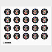 Floral Sheep Bow Stropdas Amerikaanse Vlag Happy 4 Ronde Sticker (Vel)
